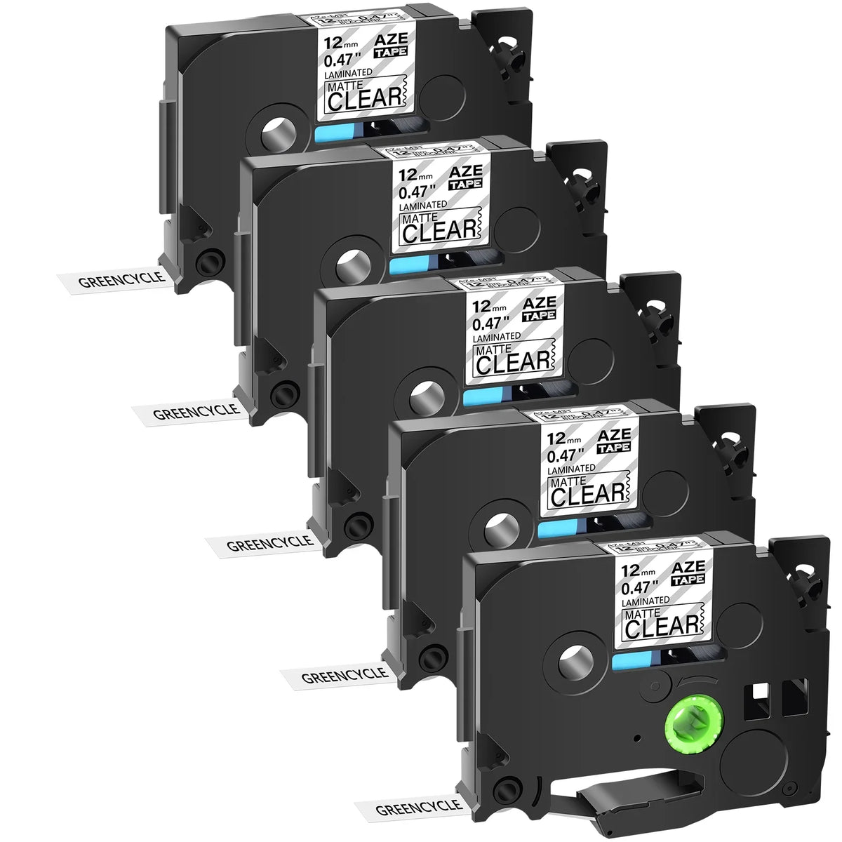 5PK Compatible for Brother P-touch Black on Matte Clear 12mm 0.47" TZe-M31 -M31 TZM31 TZeM31 Laminated Label Tape