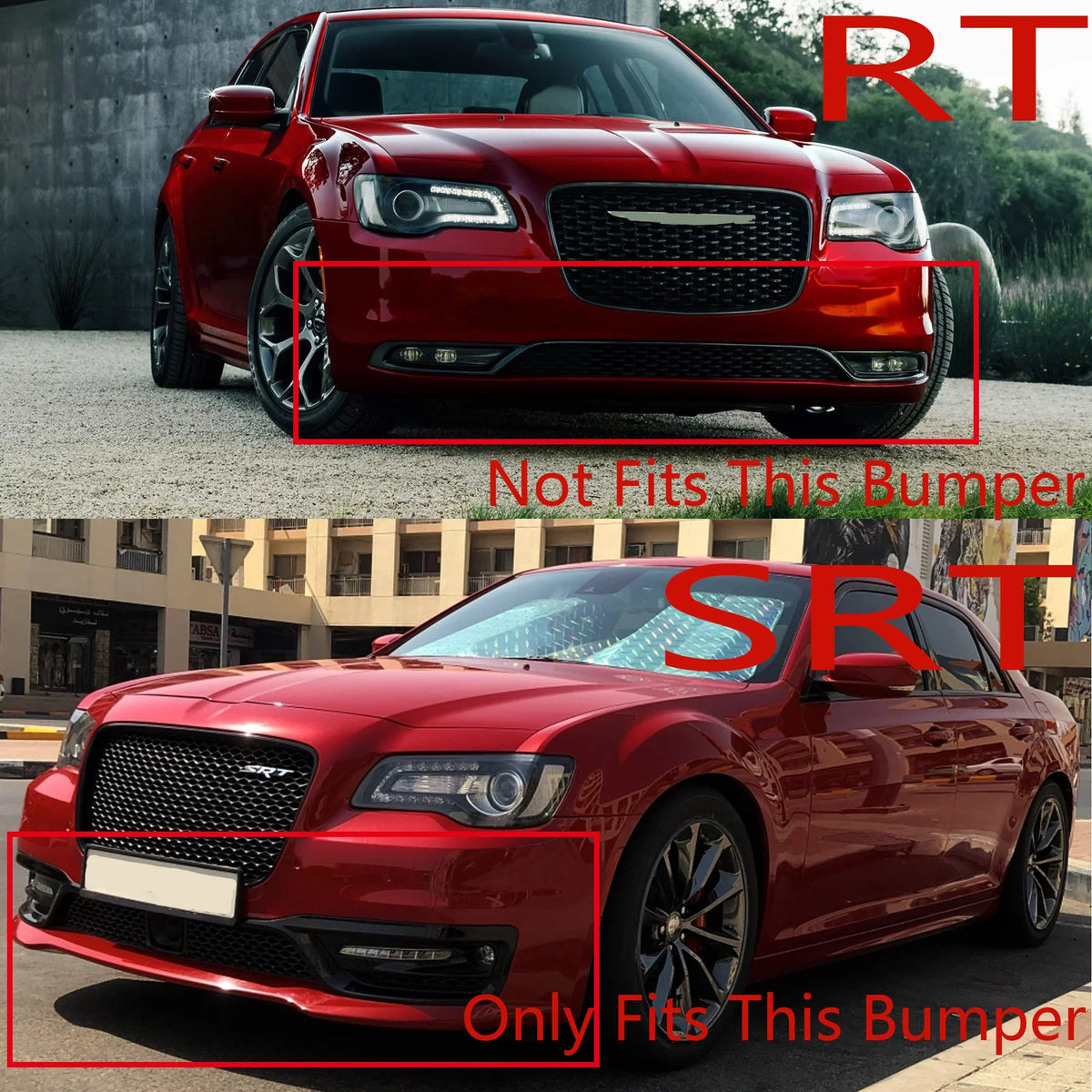 Front Bumper Lower Lip for 2015-2022 Chrysler 300  Sedan Matte Black
