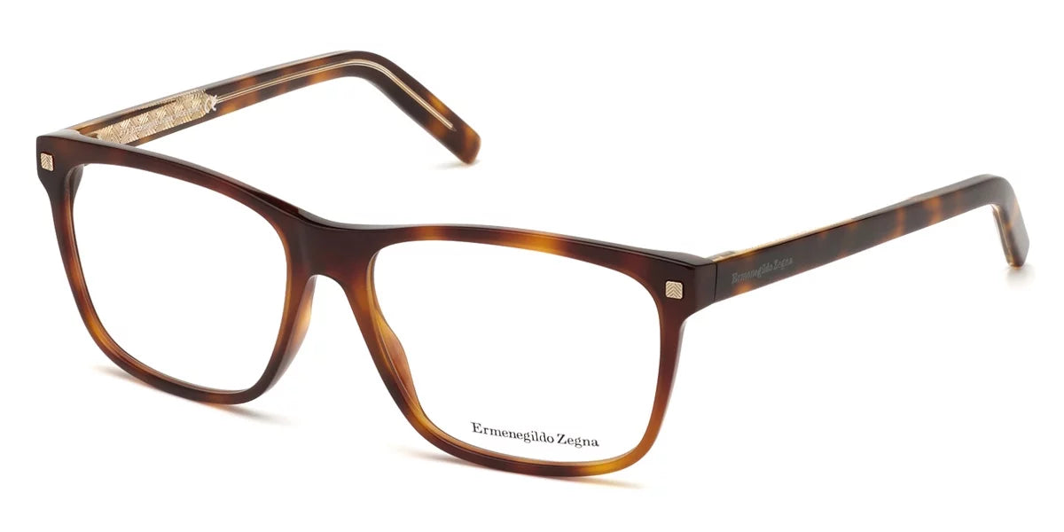 Ermenegildo Zegna EZ5170 Full Rim Rectangle Shiny Classic Havana/Shiny Havana and Crystral/Vicuna Eyeglasses