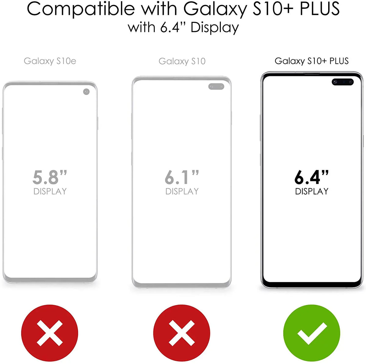DistinctInk Clear Shockproof Hybrid Case for Samsung Galaxy S10+  (6.4" Screen) -  Bumper Acrylic Back Tempered Glass Screen Protector - I Go Deep & Wet Wearing My Rubber Scuba Diving