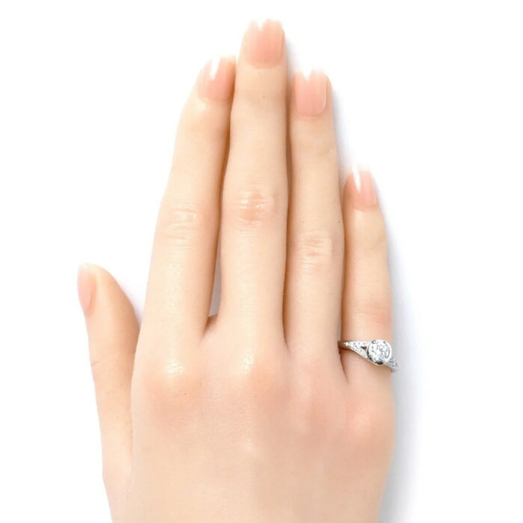 Pre-Owned  Bvlgari Pt950 Platinum Incontro D'Amore Ring Diamond 0.46ct 5.1g Ladies (Good)