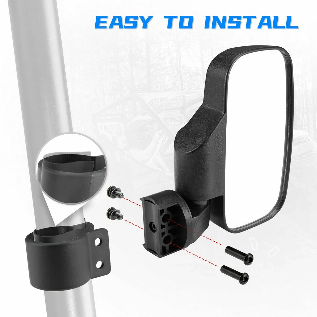 Rear View Mirrors Set 1.75"-2" Bar Clamp Center Mirrors Compatible with Polaris  900 1000 Can-Am X3