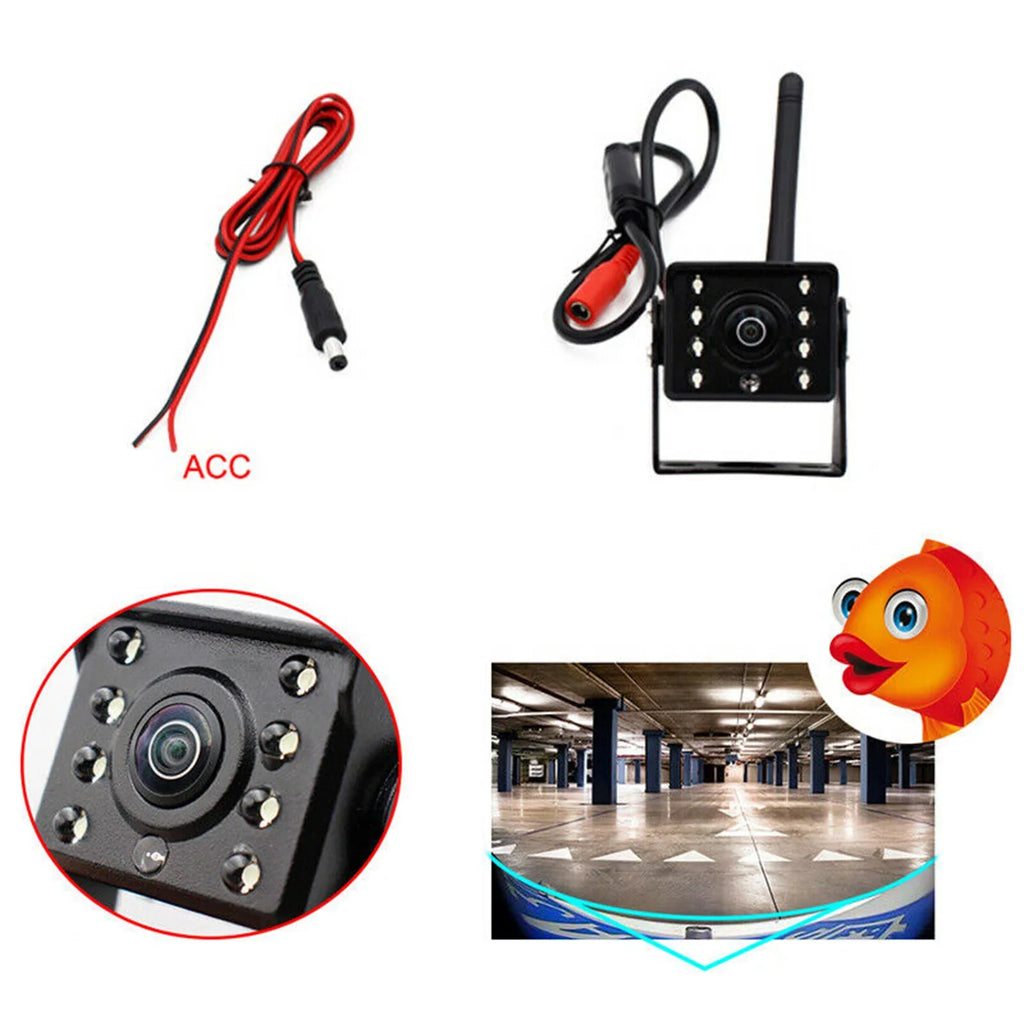 Htovila WiFi Wireless Car Rear View Camera Truck Bus ~36V Automobile  Reverse  Night Vision Backup Camera, IP67 Waterproof Wireless Reversing Monitor