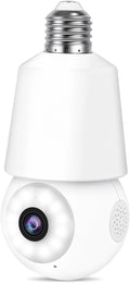 Light Bulb Cameras for Home Security 2K 360°  Motion Sound Detection Tracking Alarm Light SocketSecurity