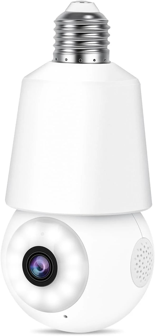 Light Bulb Cameras for Home Security 2K 360°  Motion Sound Detection Tracking Alarm Light SocketSecurity