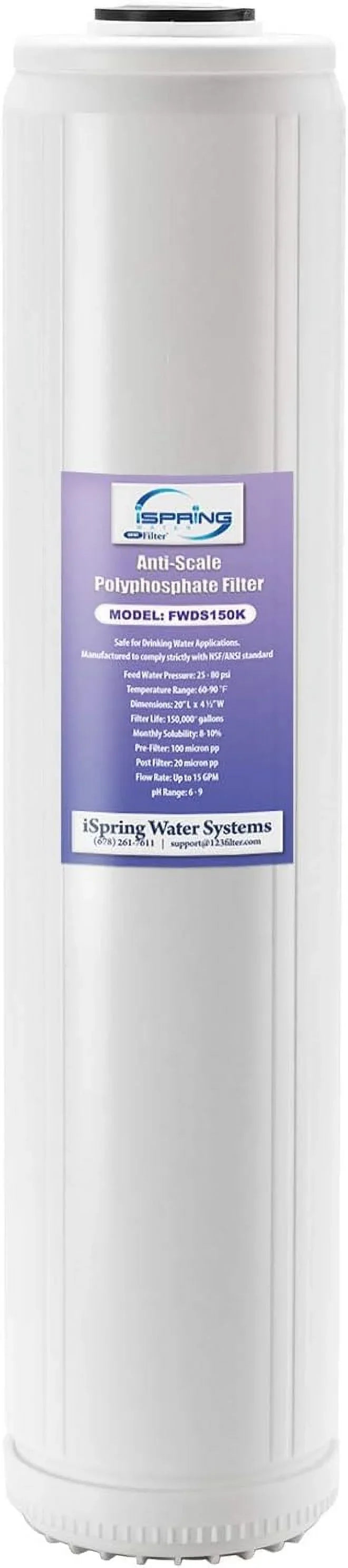 FWDS150K Anti Scale Water Filter Replacement Cartridges, 20” x 4.5”, White