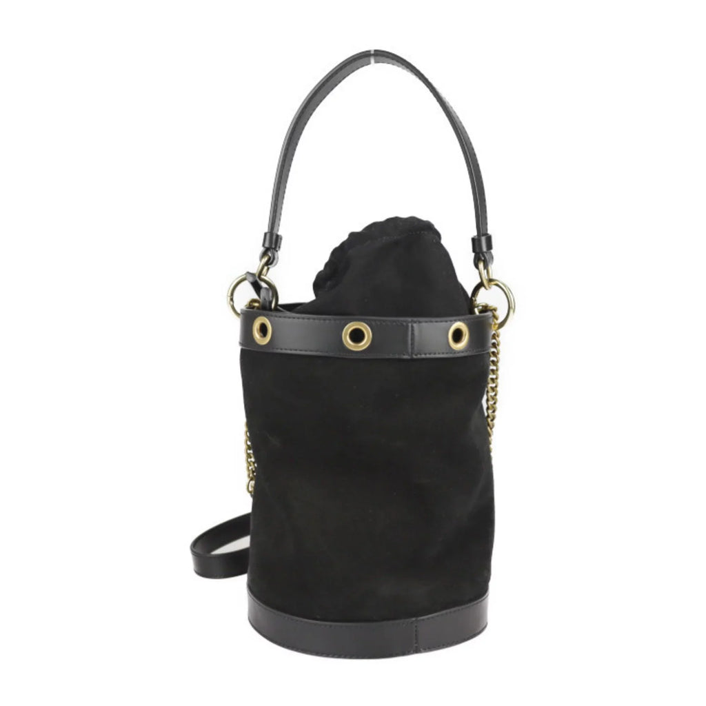 Pre-Owned See by Chloé    sea by Chloe Debbie handbag suede leather black gold metal fittings 2WAY shoulder bag tote (Good)