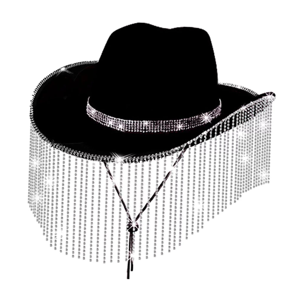 Segolike Cowboy Hat Men Cowgirl Hat Sun Protection Lightweight with Chin Strap Unisex Sunhat Sun Hat for Camping Street Beach Festivals Backpacking Black