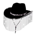 Segolike Cowboy Hat Men Cowgirl Hat Sun Protection Lightweight with Chin Strap Unisex Sunhat Sun Hat for Camping Street Beach Festivals Backpacking Black