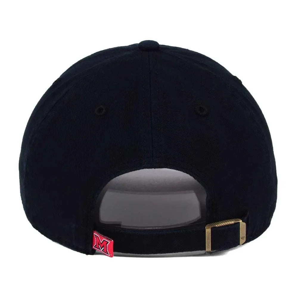 Men's '47 Black Miami University RedHawks Vintage Clean Up Adjustable Hat -