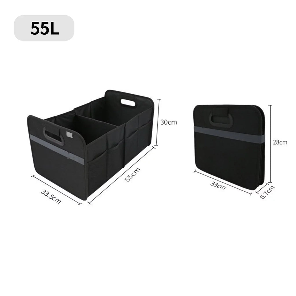 Pinnaco Car Trunk Organizer Oxford Cloth Storage Box 55L - Keep Your Automotive Cargo Organized on the Go!