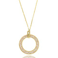 Blue Box Boutique Inc Open Circle Gold  Glitter Pendant Long Necklace for Women, Teens
