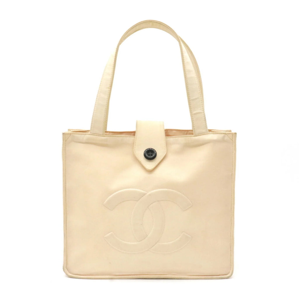 Pre-Owned  Chanel here mark handbag tote bag nylon light pink beige (Good)