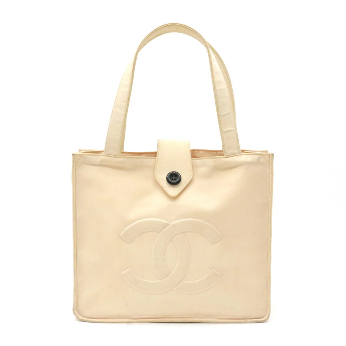 Pre-Owned  Chanel here mark handbag tote bag nylon light pink beige (Good)