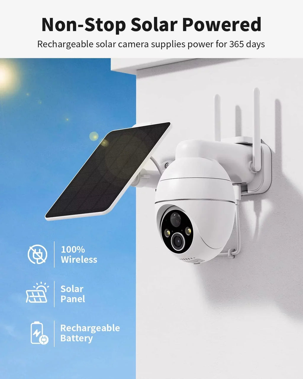 2K Security Cameras Wireless Outdoor with Ultra  Spotlight Color Night Vision, Solar Security Camera Outdoor with  Detection, Pan Tilt, 4X Digital Zoom, 2.4GHZ Wi-Fi, IP65 Waterproof