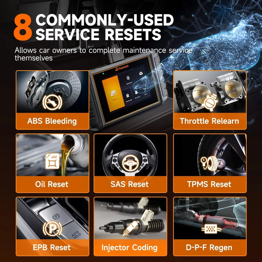 Foxwell NT726 Car Scanner OBD2 Scan Tool Automotive All System Diagnostic Equipment Oil   Bleeding     Injector Coding  Gearbox Reset Car Code Reader  Automotive Analyzer
