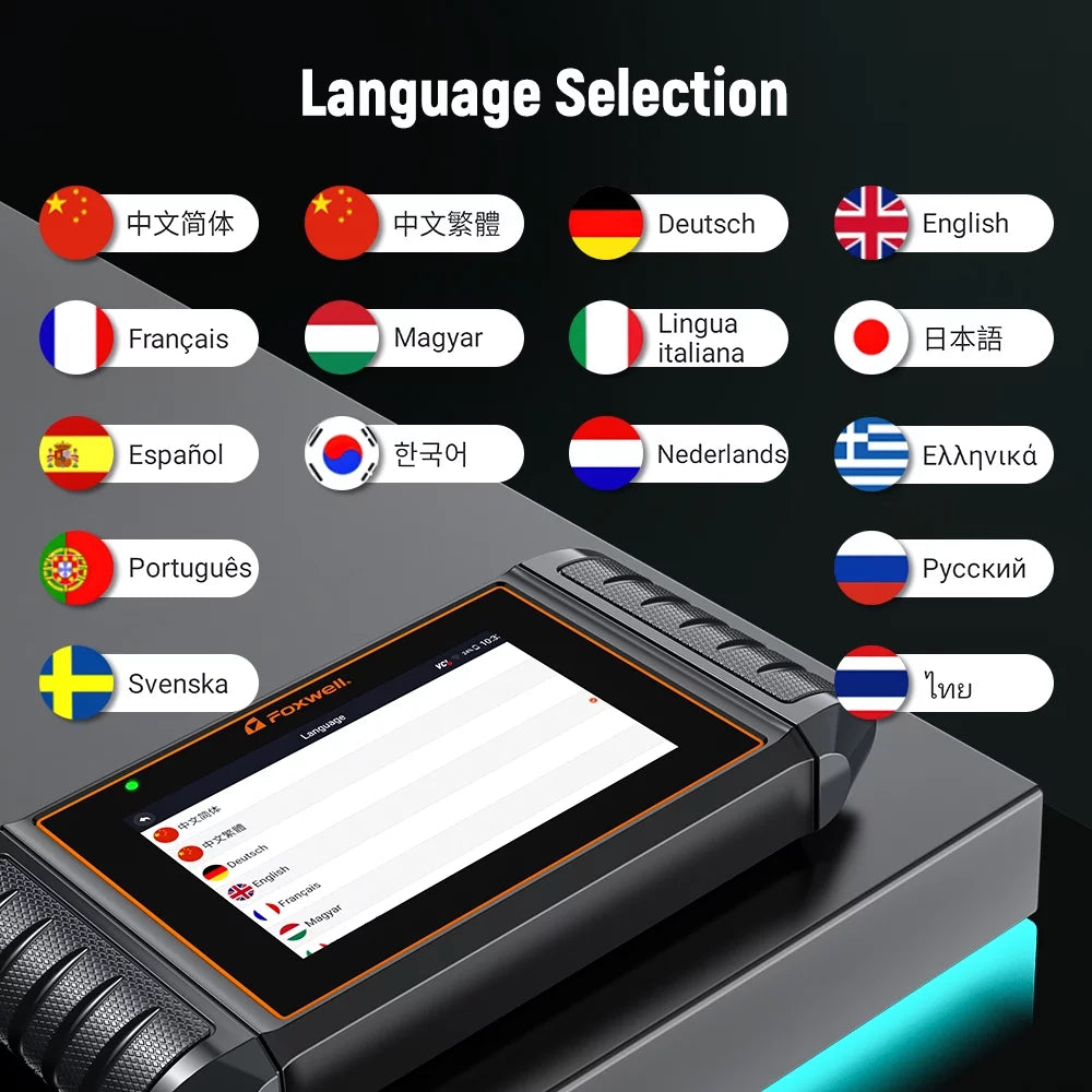 Foxwell NT726 OBD2 Scanner All Systems Diagnostic Tool  Bleeding  Calibration Oil  Throttle Reset 12 Maintainence Services Car Code Reader Free Update with a 5.5inch Touchscreen