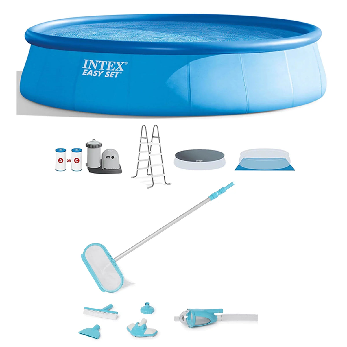 Intex Easy Set 18'x48" Inflatable Pool with Pump, Ladder & Maintenance Kit
