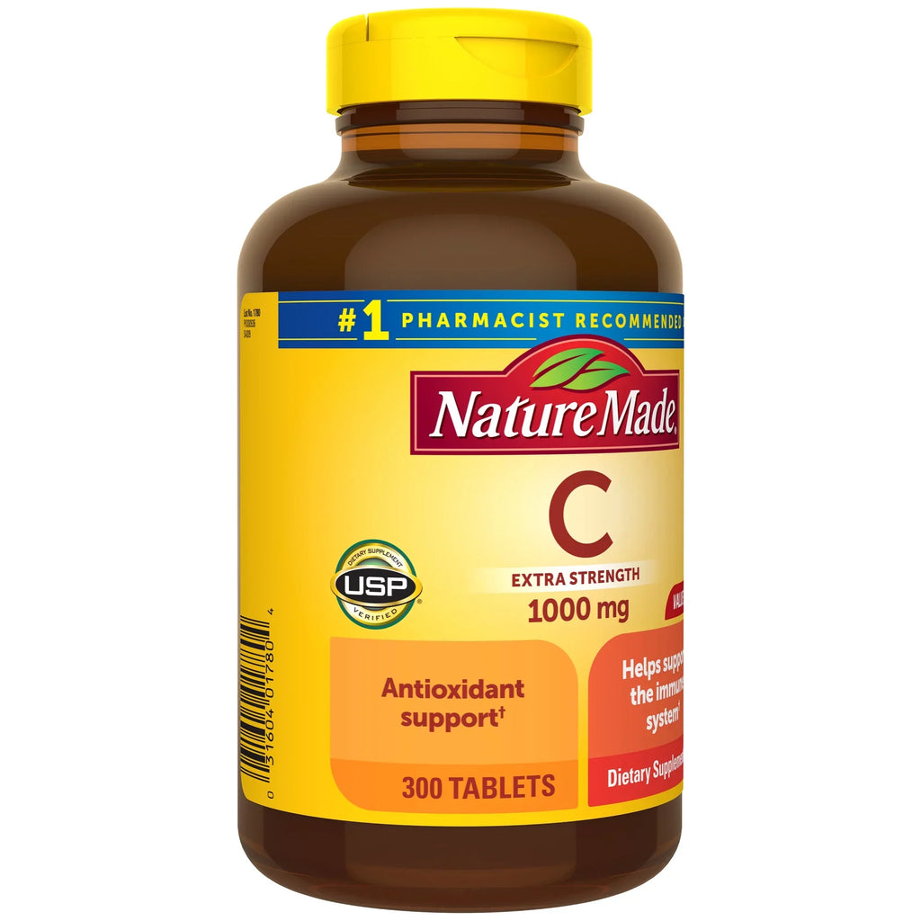 Nature Made Extra Strength Vitamin C 1000 mg Tablets, Dietary Supplement, 300 Count