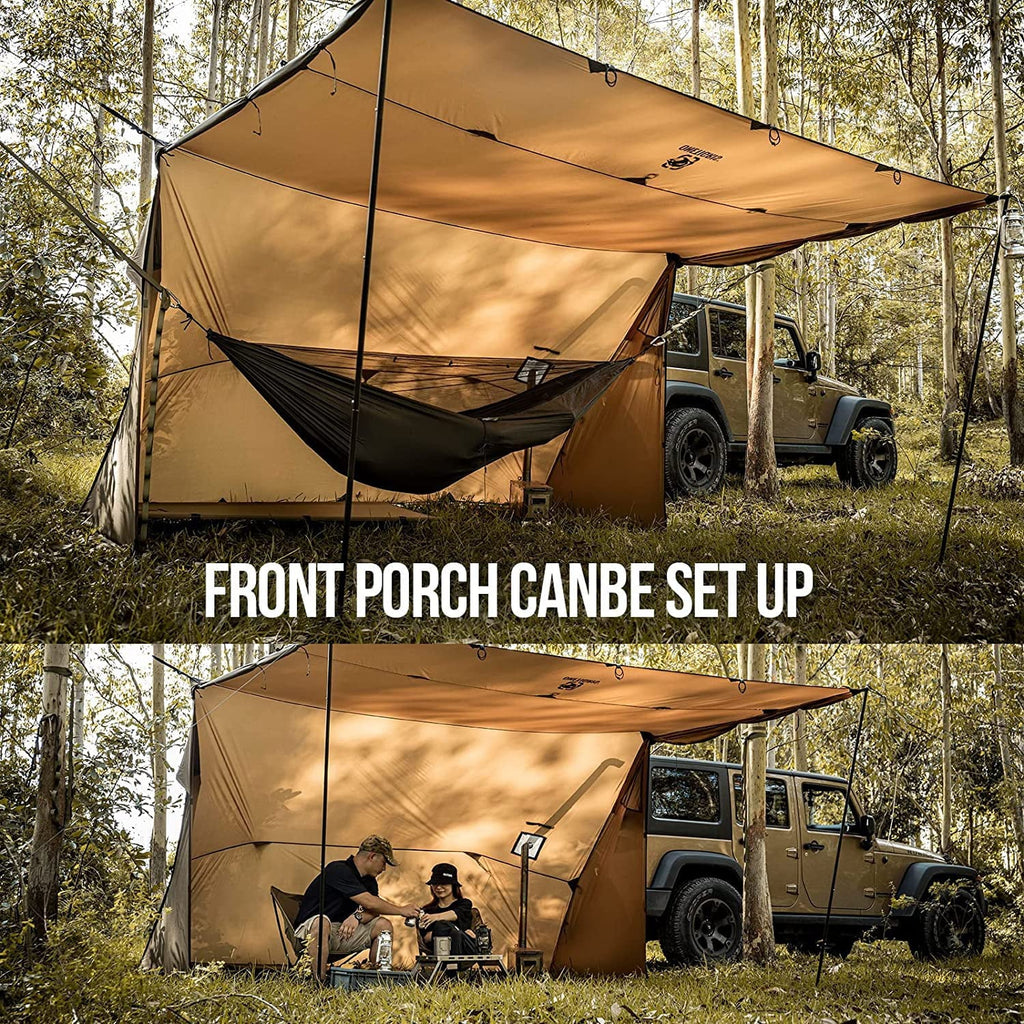 Hammock Hot Tent with Stove Jack, Versatile Lightweight Waterproof Camping Tarp with Zippered Tent Bag, PU3000mm 4 Season Tent for Stove
