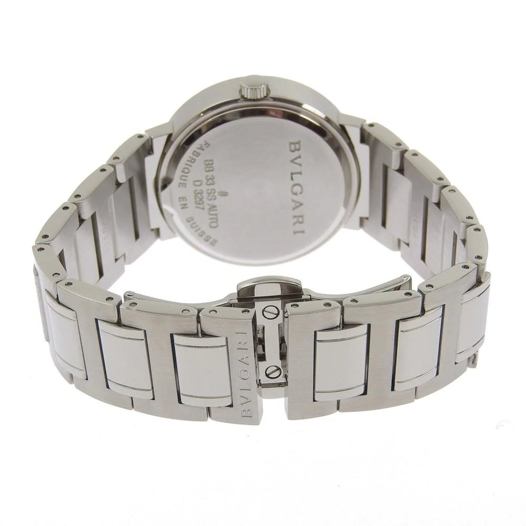Pre-Owned  Bulgari BB33BSS  stainless steel self-winding boys black dial watch (Good)