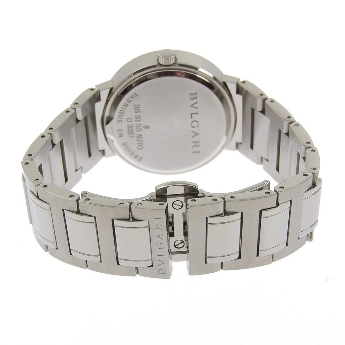 Pre-Owned  Bulgari BB33BSS  stainless steel self-winding boys black dial watch (Good)