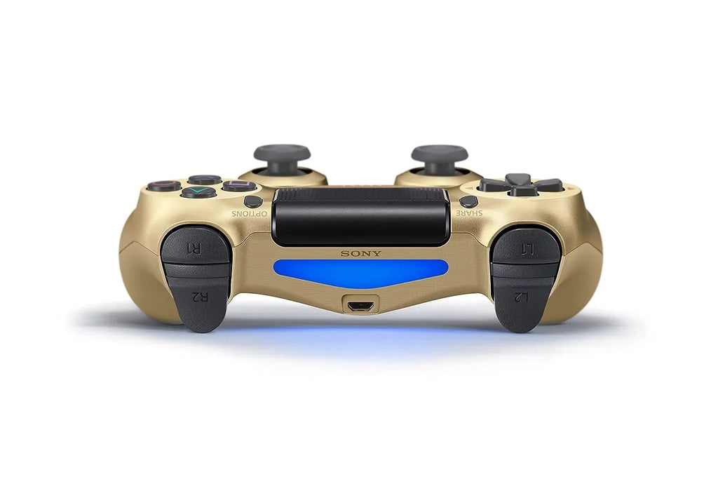 DualShock PS4 Wireless Gold Blue Controller With Earbuds Bundle - Like New with