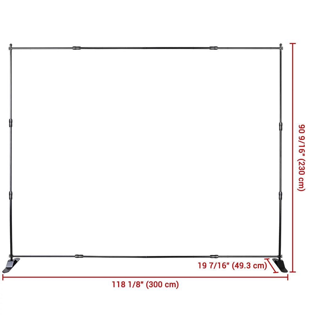InstaHibit 10x8 ft Banner Stand Adjustable Step and Repeat Stand Expanding Trade Show Display Backdrop