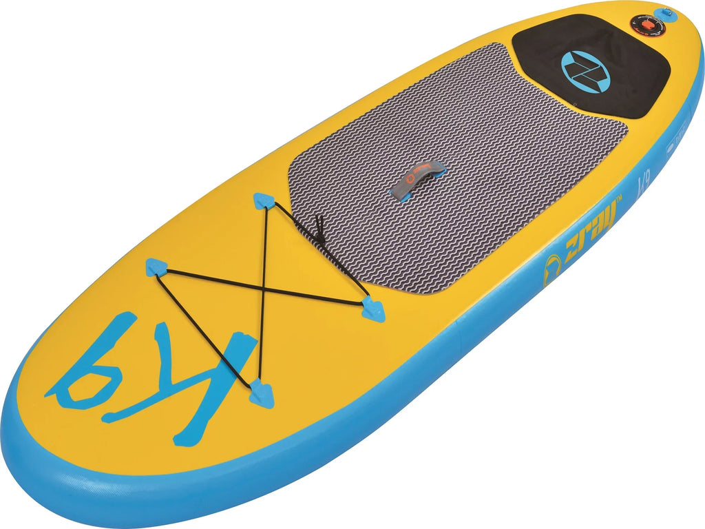 Pool Central 8' Inflatable Blue and Yellow Z-Ray  K9 Teen Paddle Board