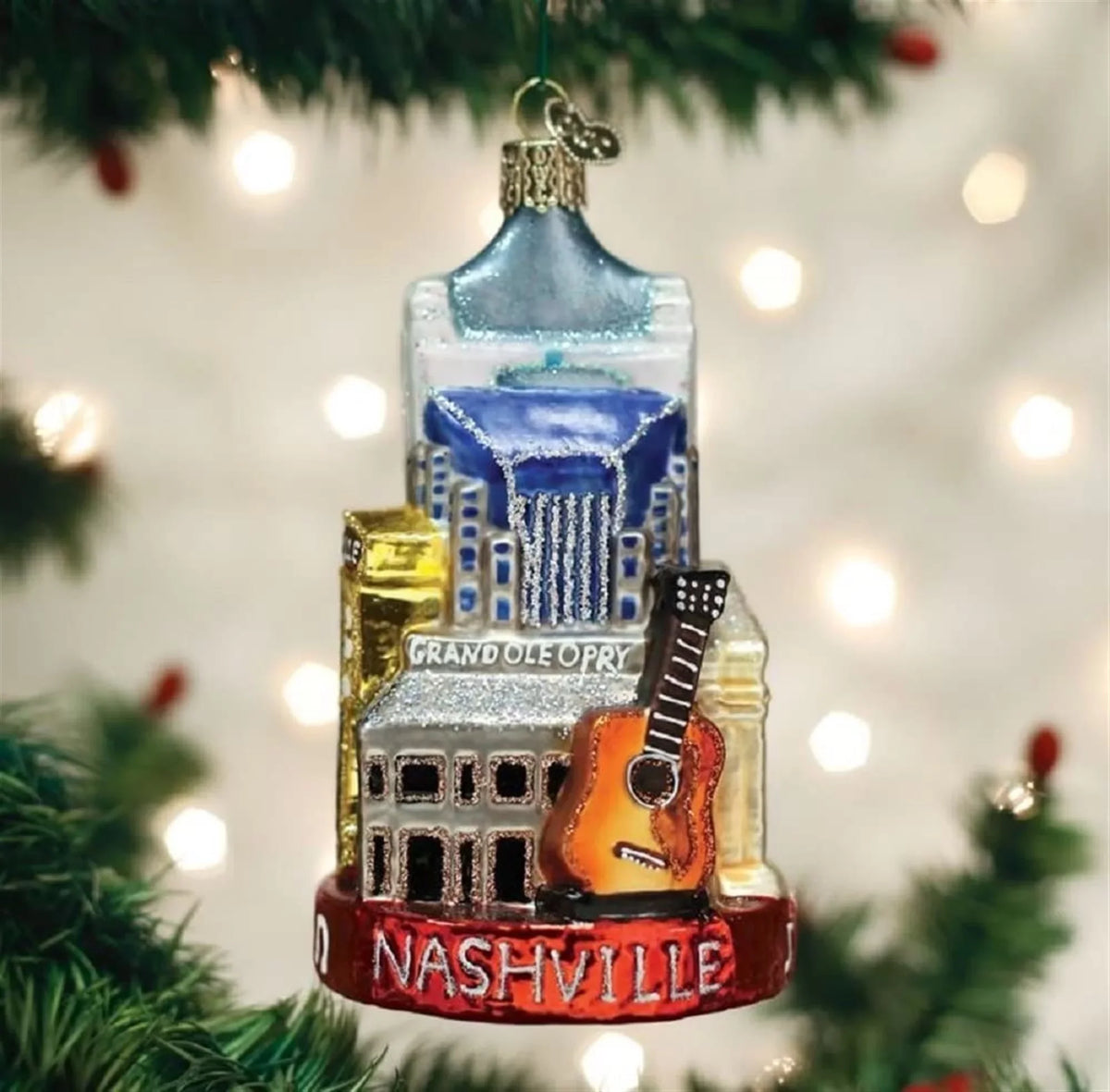 Nashville - One Glass Ornament 4.75 Inch, Glass - Music City Grand Ole Opry 20097