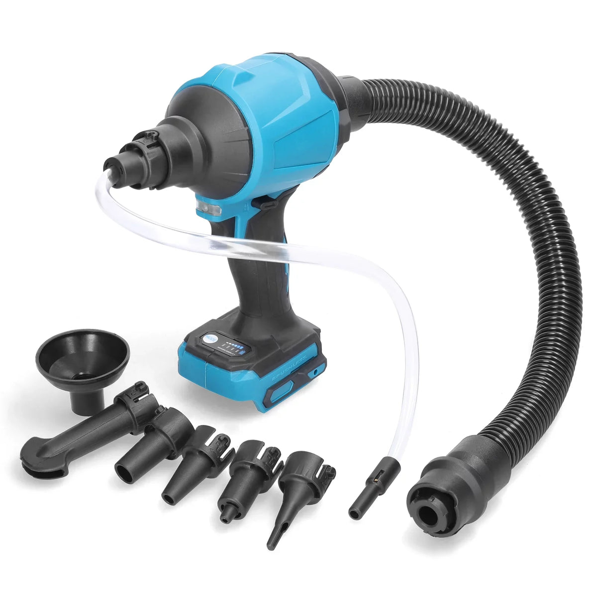 Electric Cordless Dust Blower, Rechargeable Air Dust Machine Stepless Speed Change,  Working Light