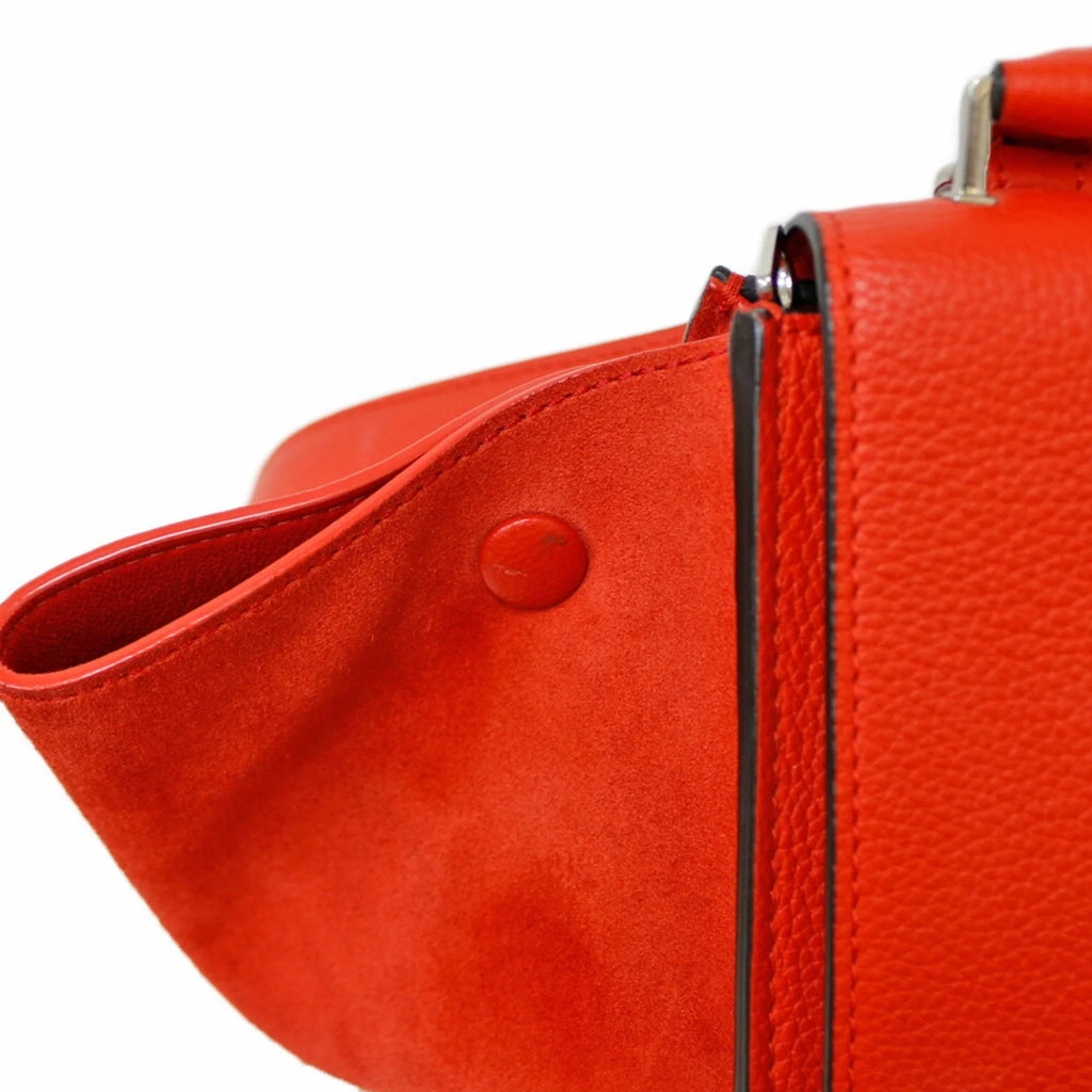 Pre-Owned Celine Trapeze Handbag Leather Orange Women's  (Fair)