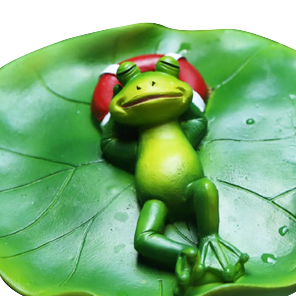 Simulation Water Floating Frog Ornament Animals Figurine Garden Statue Crafts Decor  Pool Accessories for Tabletop Shelf Office