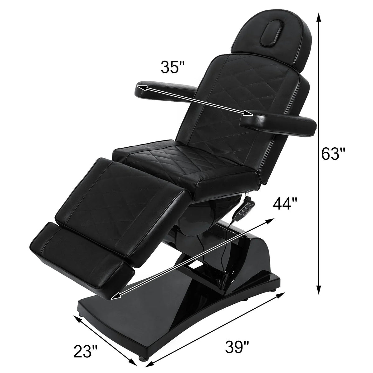 4 Motors Electric Facial Chair Full Electrical Massage Table Dental Bed Aesthetic Adjustable Reclining Chair for Podiatry Tattoo Spa Salon All Purpose Bed Chair (Black)