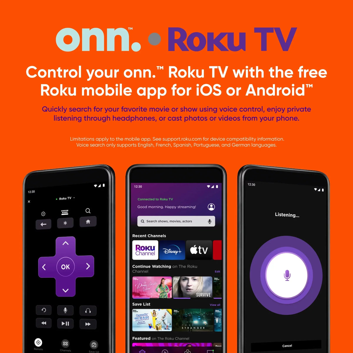 onn. 55”  4K  (2160p) Roku Smart  with Dolby Atmos, Dolby Vision, Local Dimming, 120hz Effective Refresh Rate, and  (100071701)