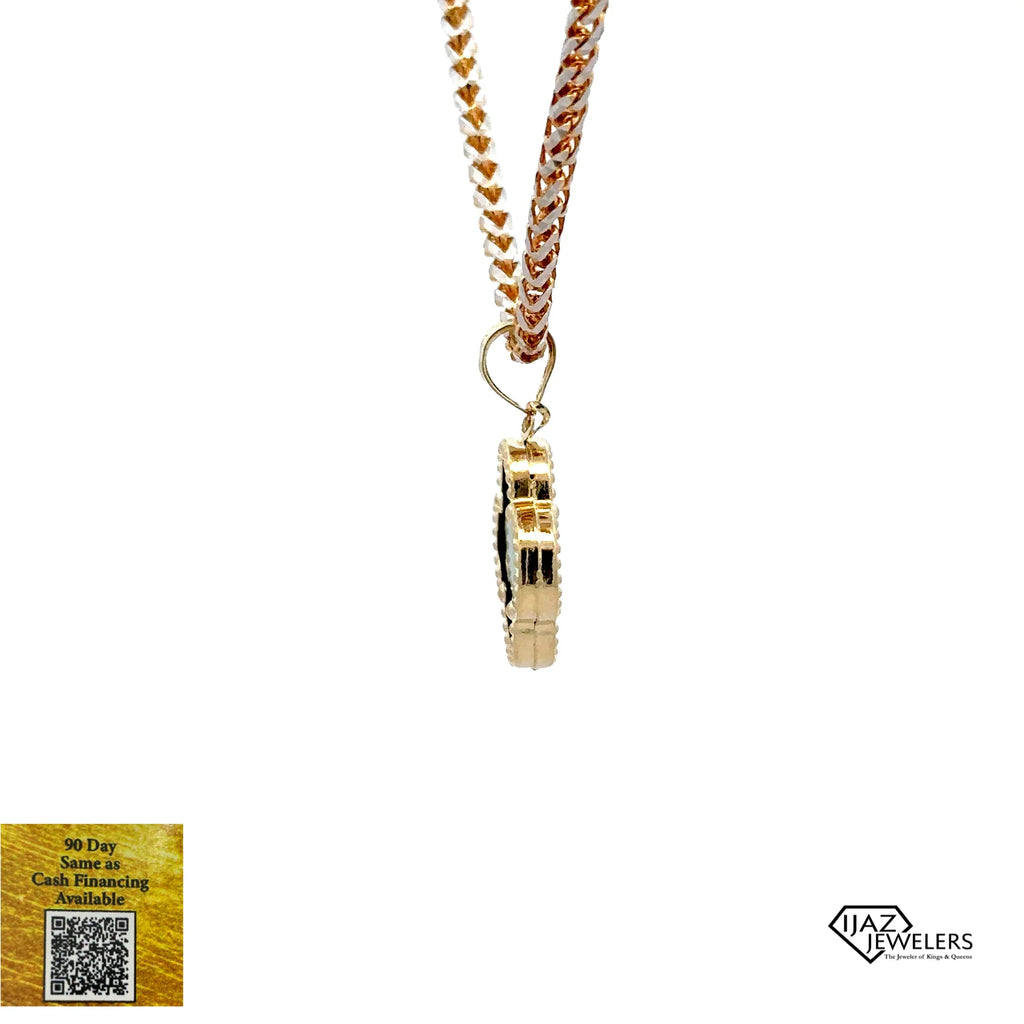 10K Gold Malachite  Inspired Charm