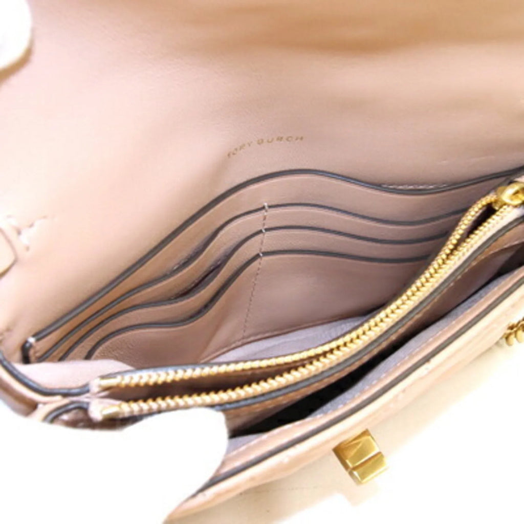 Pre-Owned Tory Burch Shoulder Kira Chevron Chain 64068 Beige Leather Women's   (Good)