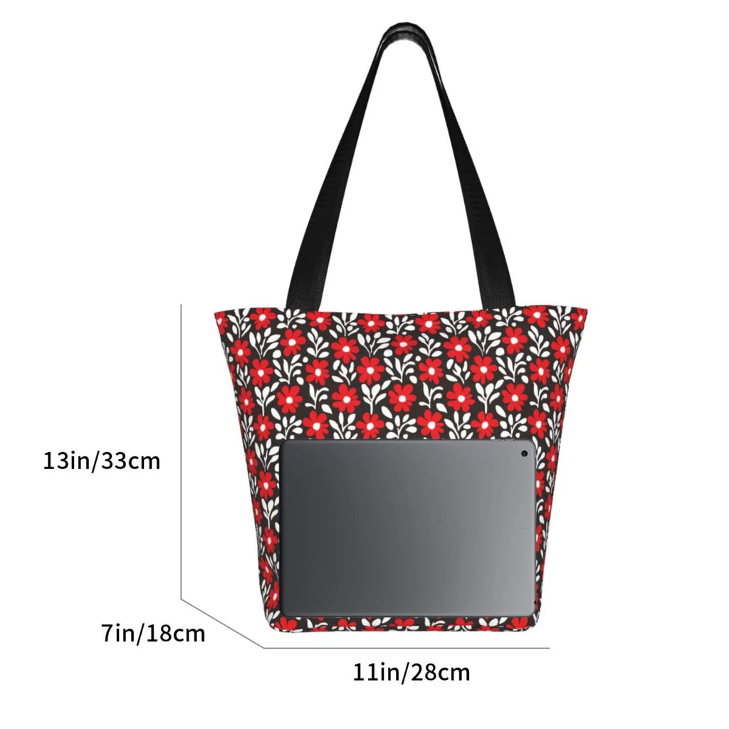 Lukts Red Floral Tote Bag,Shoulder Bag Women'S Hobos Handbags Large Capacity Shopping Bag