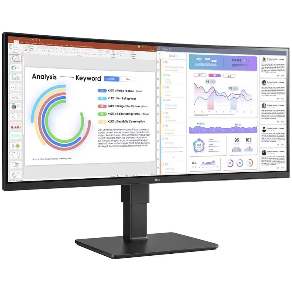 Ultrawide 34\" 3440 x 1440  HDR10, sRGB Curved Monitor, Textured Black, 34BQ77QB-B