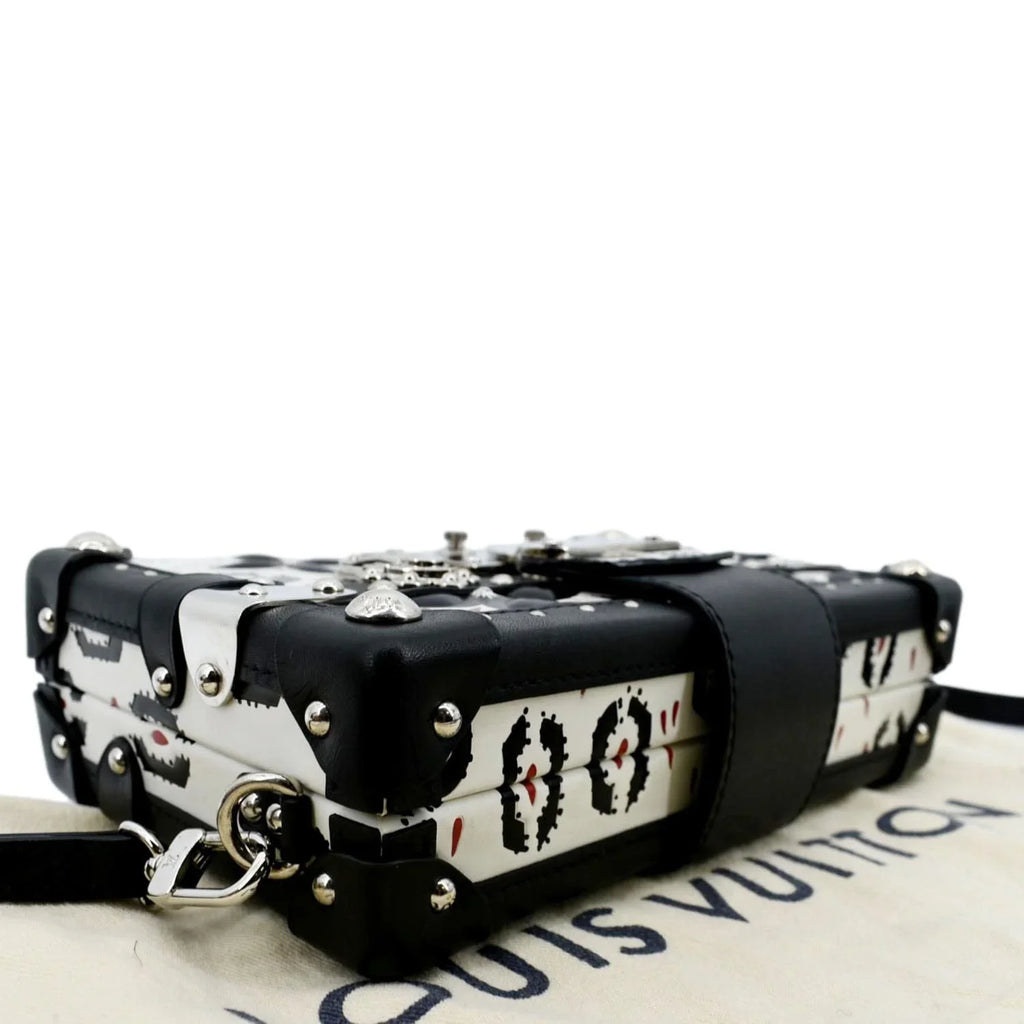 Pre-owned   Petite Malle Graphic Print Leather Crossbody Bag Black/Multicolor