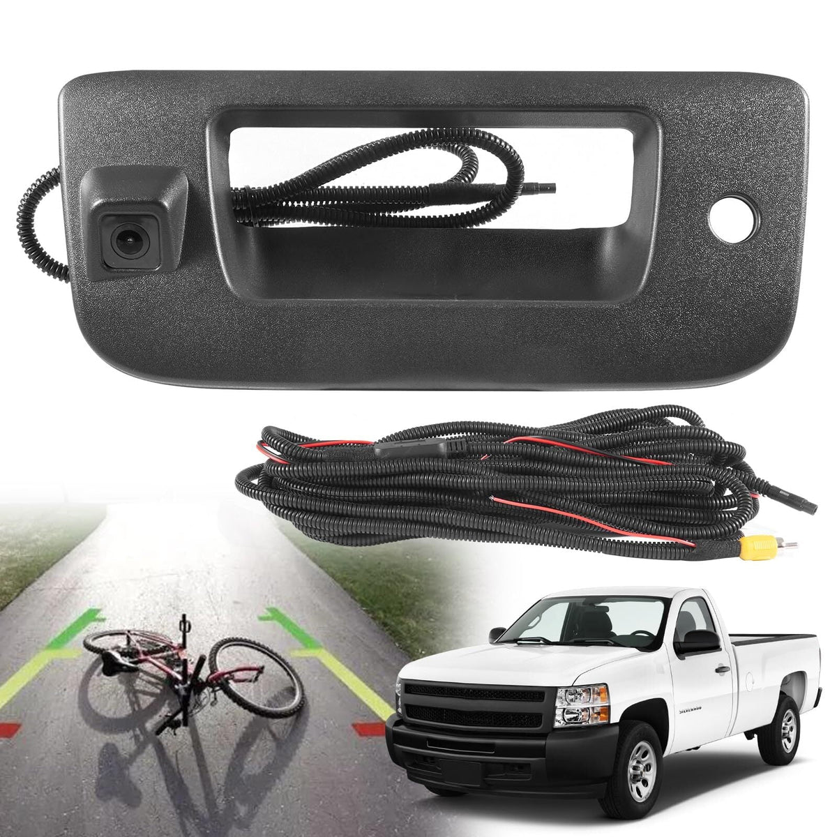 Rear View Backup Tailgate Handle Camera for 2007-2013 Chevy Silverado/ Sierra 22755304