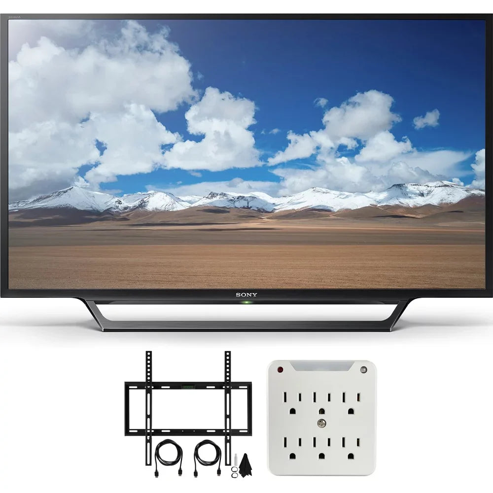 Sony -32W600D 32-Inch Class   with Built-in Wi-Fi Slim Flat Wall Mount Bundle includes Television, Slim Flat Wall Mount Ultimate Kit and Power Strip with Dual  Ports