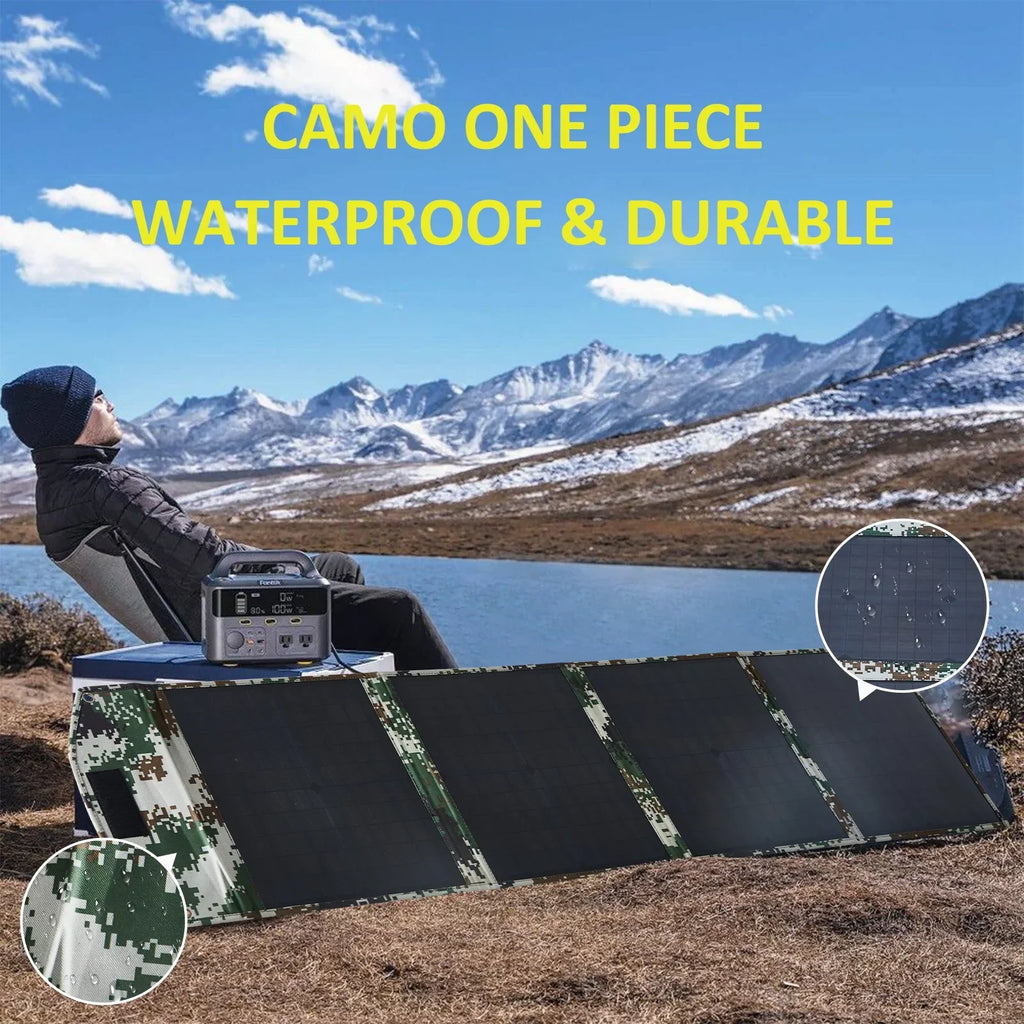 Solar Panels 80W Portable Camping Solar Kit Foldable for Power Station Generator Folding Solar Charger compatible