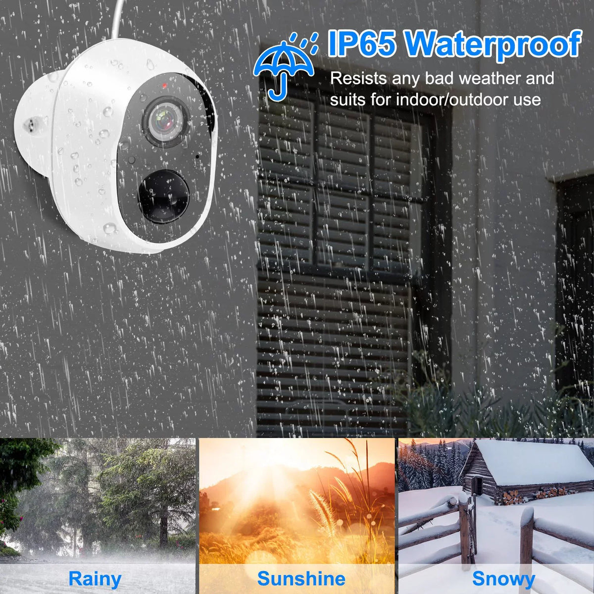 iNova 1080P  WiFi  Camera Two-Way Audio Security Surveillance Camera IP65 Waterproof