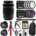 Olympus M.Zuiko Digital  75-300mm f/4.8-6.7  Lens- 3 Lens Kit + Tripod + Backpack - 32GB Accessory Bundle