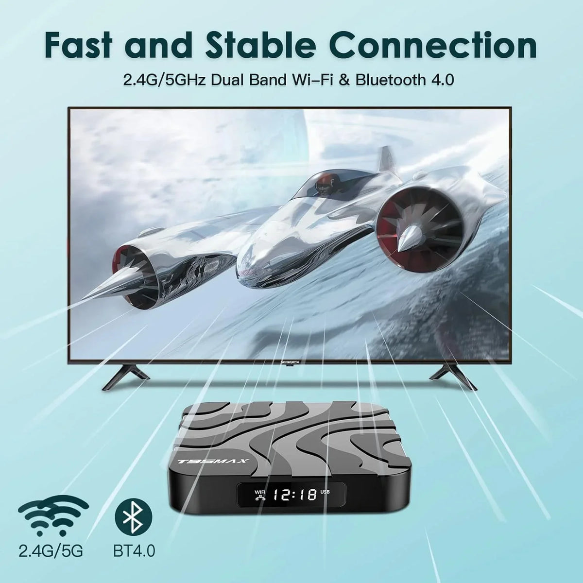 Android  Box, T95MAX Android  Box 12.0 4GB  32GB  6K 4K  Box,  Box Android H618 Chip Quad-core Cortex-A53 2.4G/5G Wi-Fi Bluetooth 4.0  100M