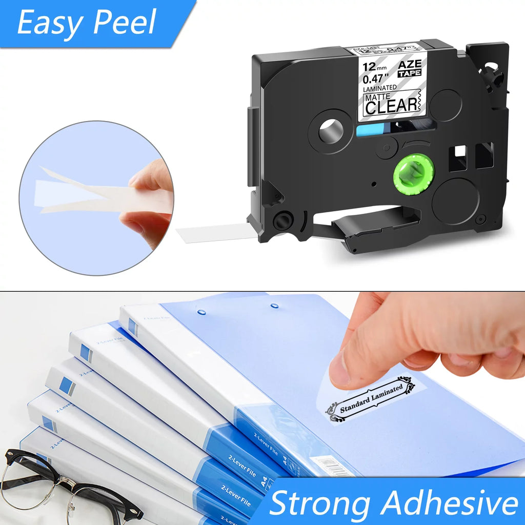 5PK Compatible for Brother P-touch Black on Matte Clear 12mm 0.47" TZe-M31 -M31 TZM31 TZeM31 Laminated Label Tape
