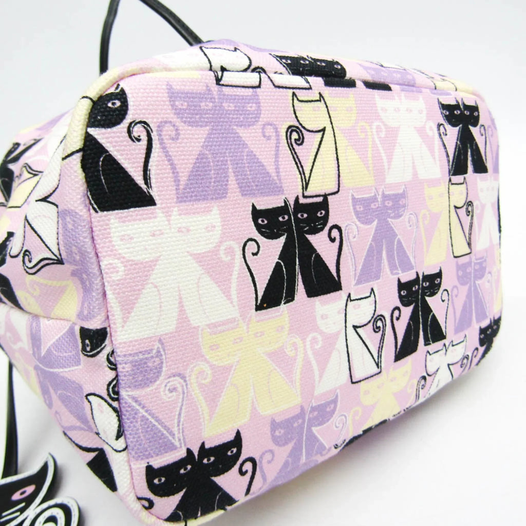 Pre-Owned Miu Miu   Drawstring Bag 5RM014 Women's Leather,Cotton Pouch Black,Light Purple,Multi-color (Good)