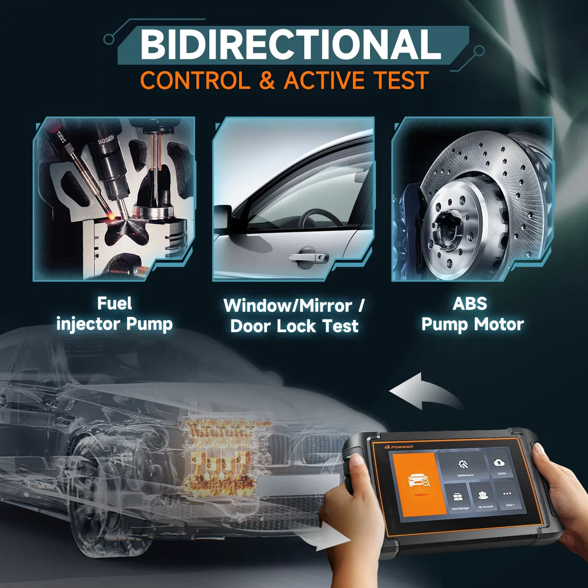 NT809 Advanced Bidirectional Scan Tool OBD2 Scanner Scan All Systems 30+ Reset Services Car Code Reader  Bleeding Oil Reset Car Scanner Automotive Scanner Auto Diagnostic Tool