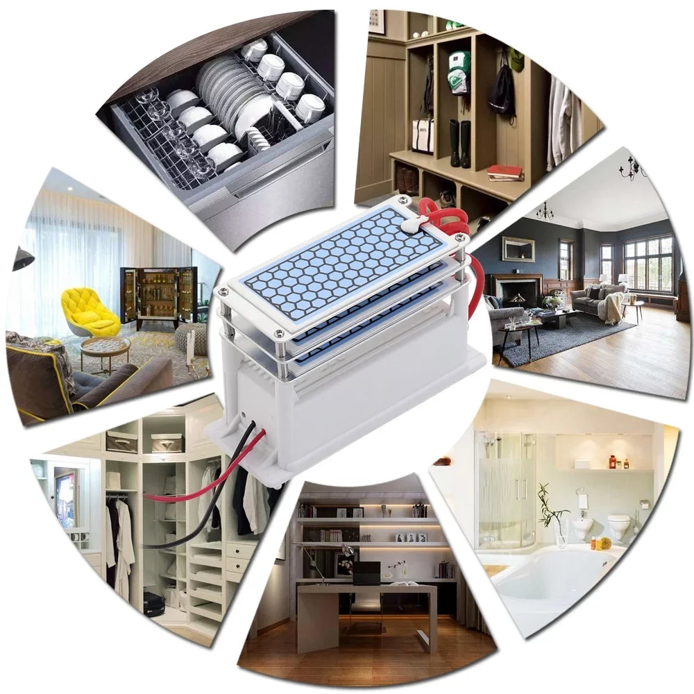 Portable Ceramic 15g/h Generator Long Life Three Tablets Integrated Plate Air Water Purifier